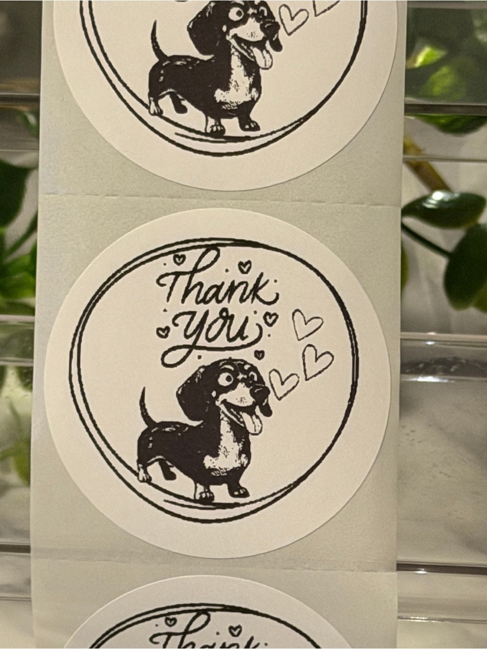 Cute Dachshund Thank You Stickers 200 Round Labels for Small Business Orders - Picture 2 of 10